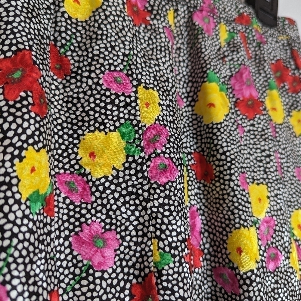 Saks Fifth Ave Skirt by LIHLI Floral Print 100% Silk - Picture 6 of 10
